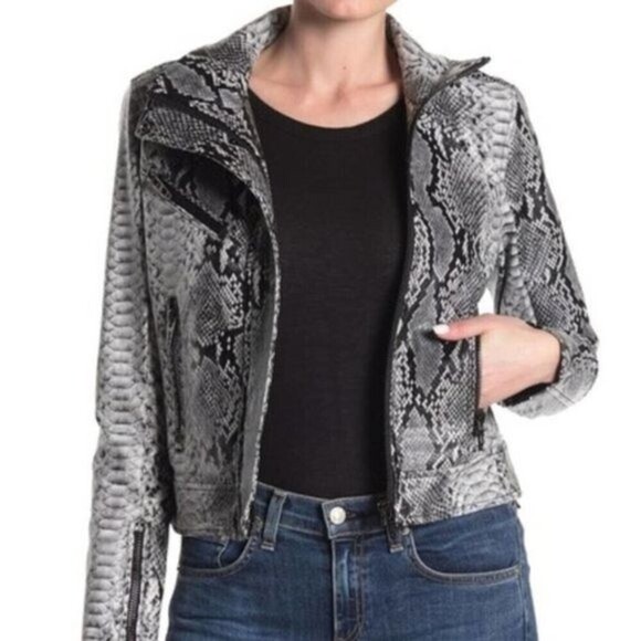 BLANKNYC Snake Embossed Faux Leather Moto Jacket  - Picture 9 of 9